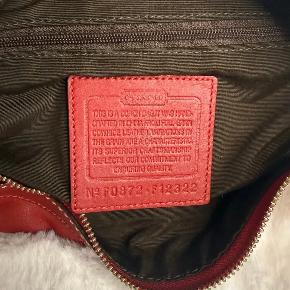 y2k Coach Red Convertible F12322 Hobo Shoulder Bag Crossbody